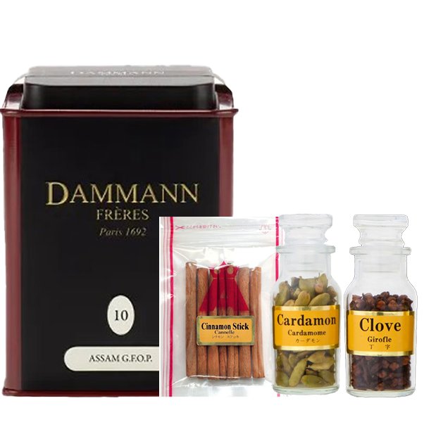 本格チャイティー手作り4点セット 茶葉100g×1個 チャイ 紅茶 手作りセット 本格的 インド スパイス フランス