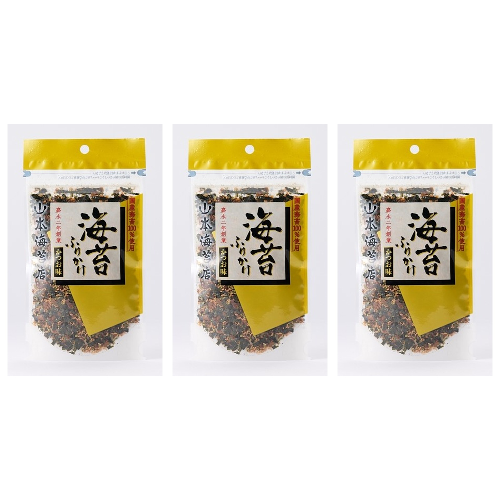 山本海苔店 海苔ふりかけ かつお味 30g×3個 かつお 海苔 ふりかけ ご飯 ごはん おとも 絶品 調味料