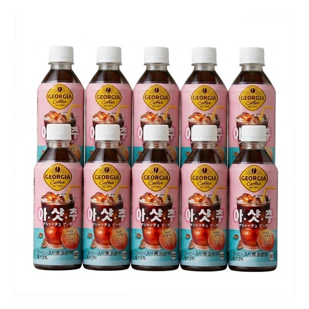 ジョージア アシャッチュピーチ 410ml 10本セット×1個 ピーチティー ソフトドリンク まとめ買い コーヒー 韓国