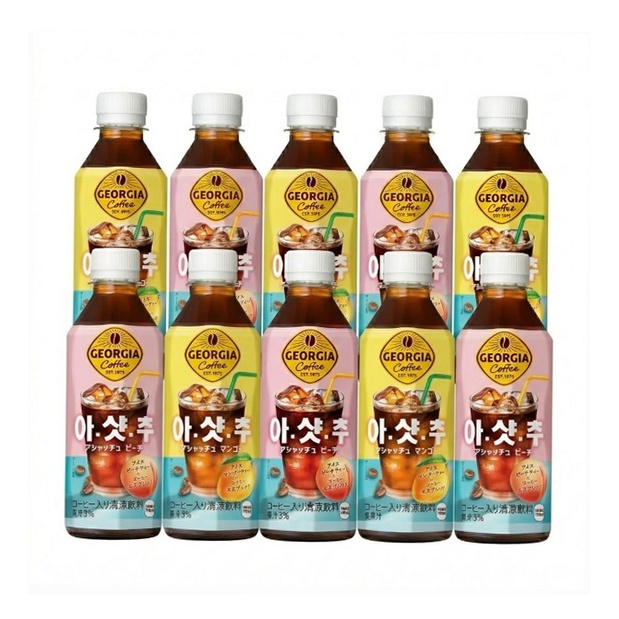 ジョージア アシャッチュマンゴー 410ml アシャッチュピーチ 5本ずつ10