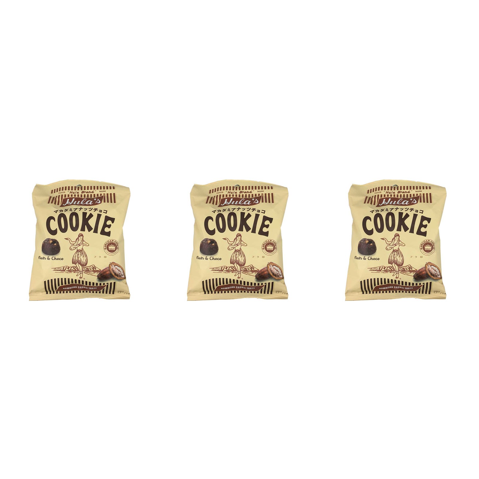 ソシオ工房 フラ印 マカダミアナッツチョコクッキー 90g×3個 クッキー チョコレート菓子 マカダミアナッツ おやつ ハワイアン