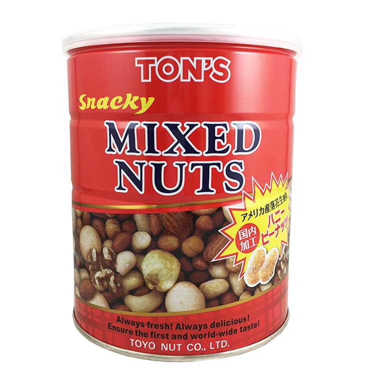 東洋ナッツ食品 TON'S スナッキーミックスナッツ缶 650g×1個 ミックスナッツ おつまみ 缶詰 パーティー 豆菓子