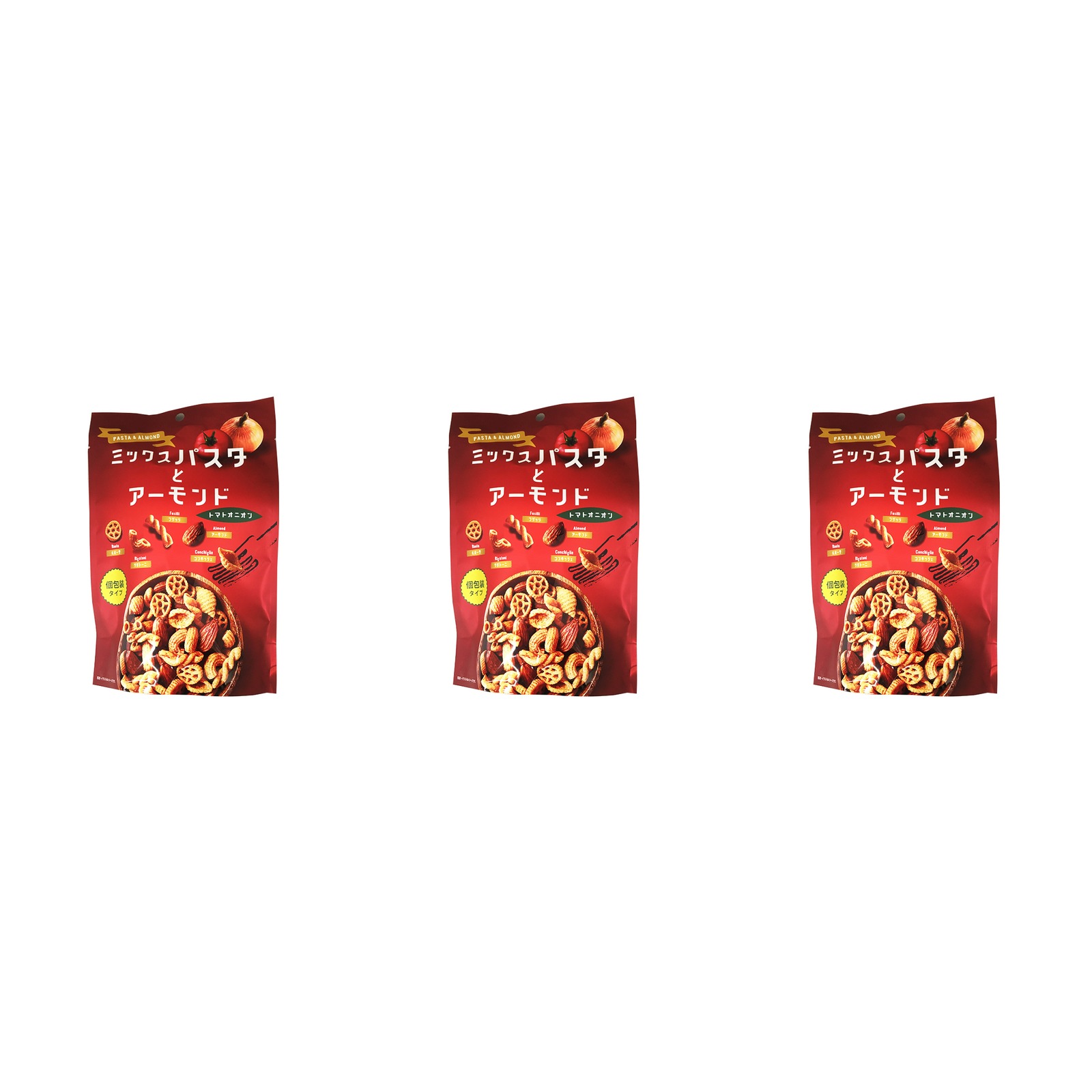 MDホールディングス ミックスパスタとアーモンド トマトオニオン 48g×3個 パスタスナック アーモンド おつまみ 菓子 トマト