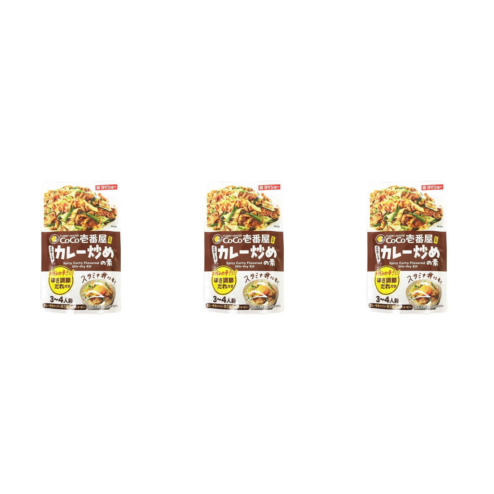ダイショー CoCo壱番屋監修 スタミナカレー炒めのたれ 100g×3個 カレー味 合わせ調味料 肉野菜炒め 時短 料理の素