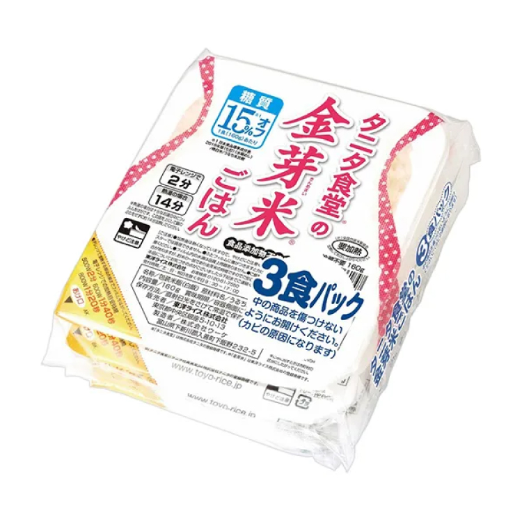 東洋ライス タニタ食堂の金芽米ごはん 160g×3食パック×1個 パックご飯 健康食 ダイエット 備蓄 レトルト