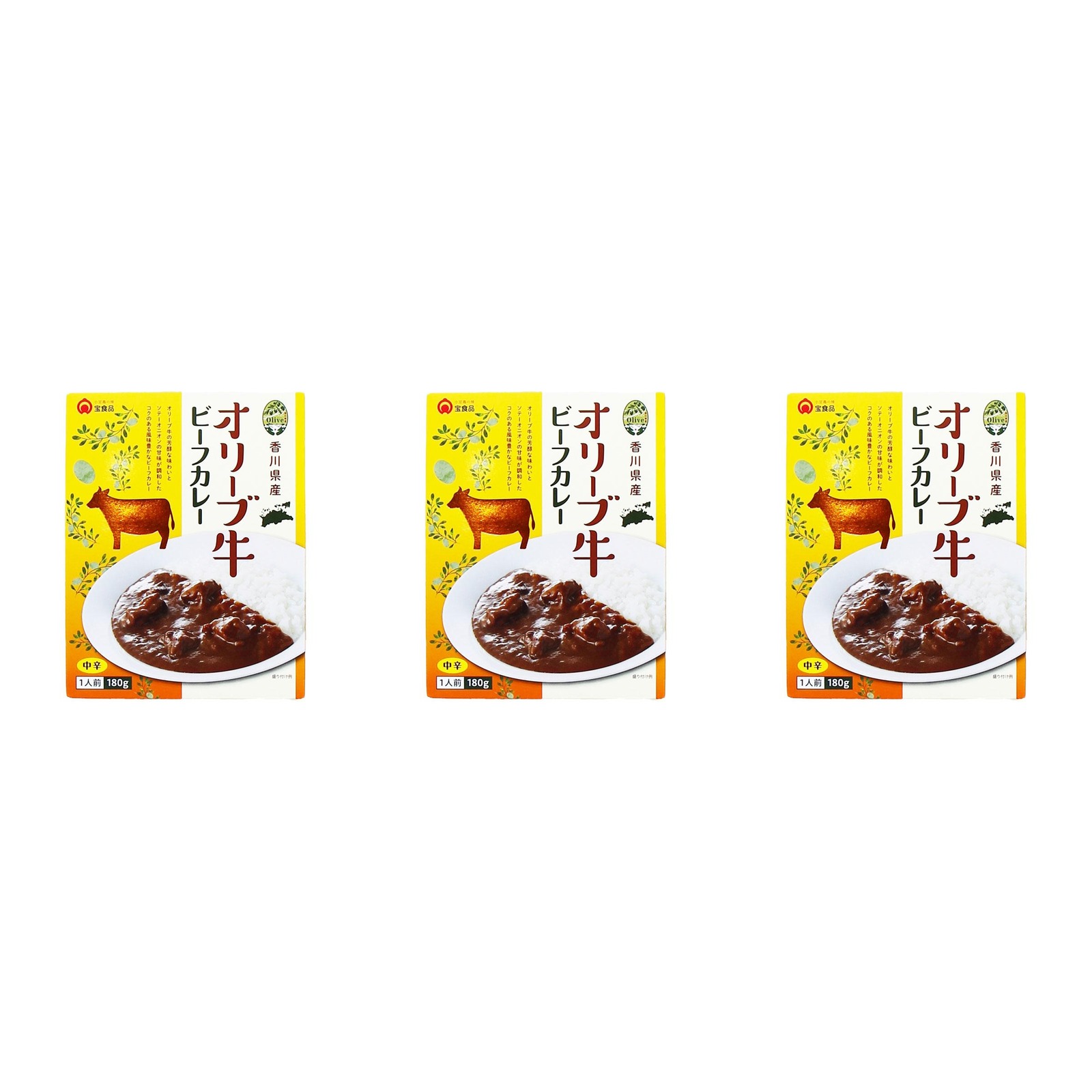 宝食品 香川県産 オリーブ牛ビーフカレー 180g×3個 レトルトカレー 高級 ギフト 惣菜 詰め合わせ
