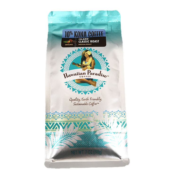 Hawaiian Paradise Coffee 10％コナ・ブレンド・クラシックロースト 198g(粉)×1個 コナコーヒー ブレンド 粉 中挽き ハワイ土産