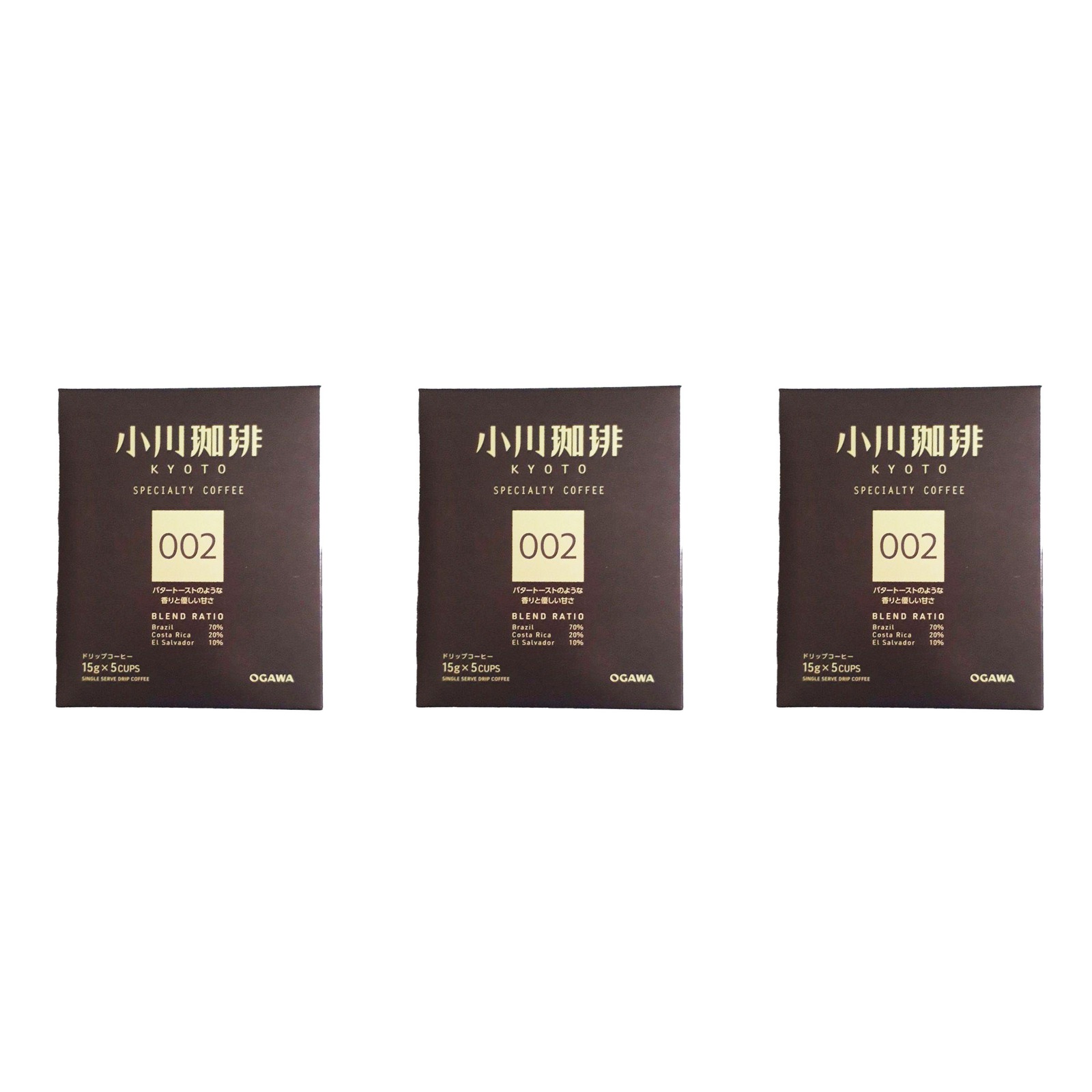 小川珈琲 スペシャルティコーヒーブレンド 002 ドリップコーヒー 15g×5杯分×3個 ドリップバッグ スペシャルティコーヒー 個包装 芳醇 贅沢