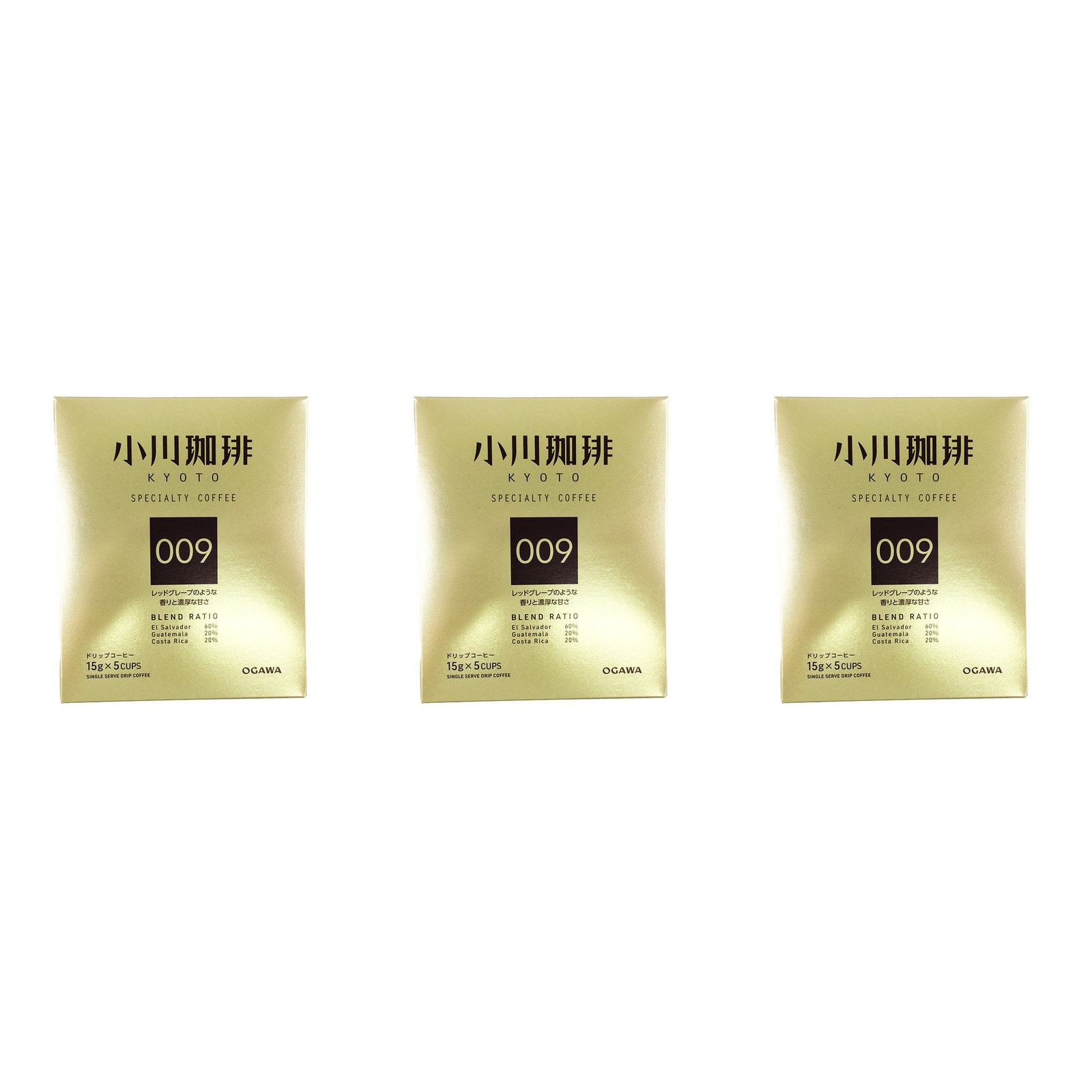 小川珈琲 スペシャルティコーヒーブレンド 009 ドリップコーヒー 15g×5杯分×3個 ドリップバッグ スペシャルティコーヒー 個包装 濃厚 コク