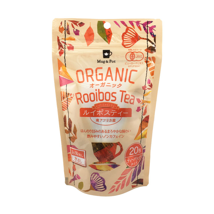 Tokyo Tea Trading 【Mug＆Pot】ORGANIC オーガニックルイボスティー 2g×20包入り×1個 ノンカフェイン 健康茶 ティーバッグ オーガニック 美容