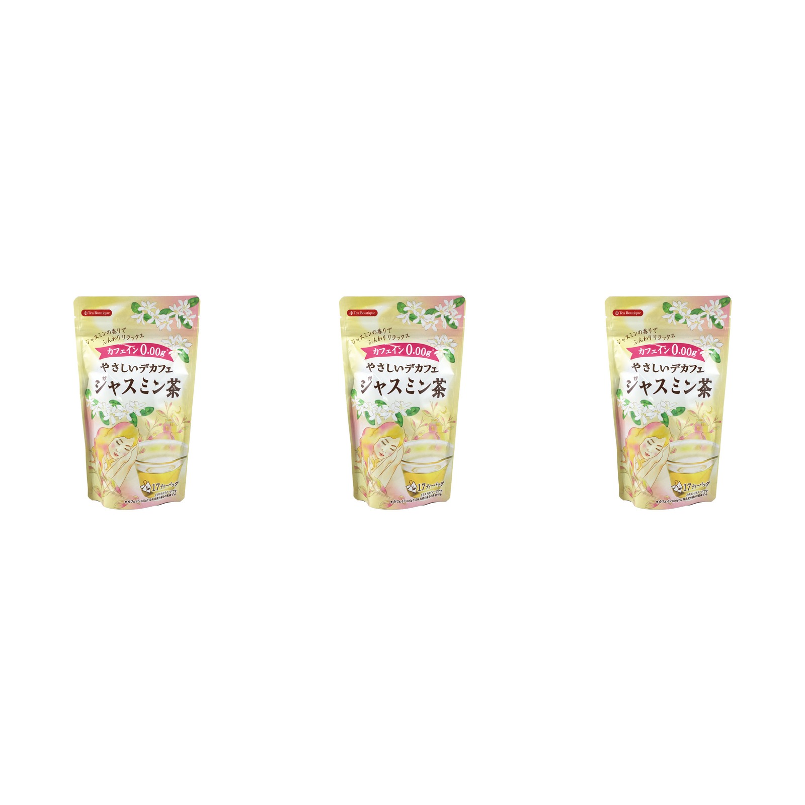 日本緑茶センター ティーブティック やさしいデカフェ紅茶 ジャスミン茶 17包入り×3個 デカフェ ノンカフェイン ティーバッグ 中国茶 夜用