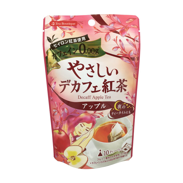 日本緑茶センター ティーブティック やさしいデカフェ紅茶 アップルティー10包入り×1個 デカフェ フレーバーティー りんご ティーバッグ 紅茶
