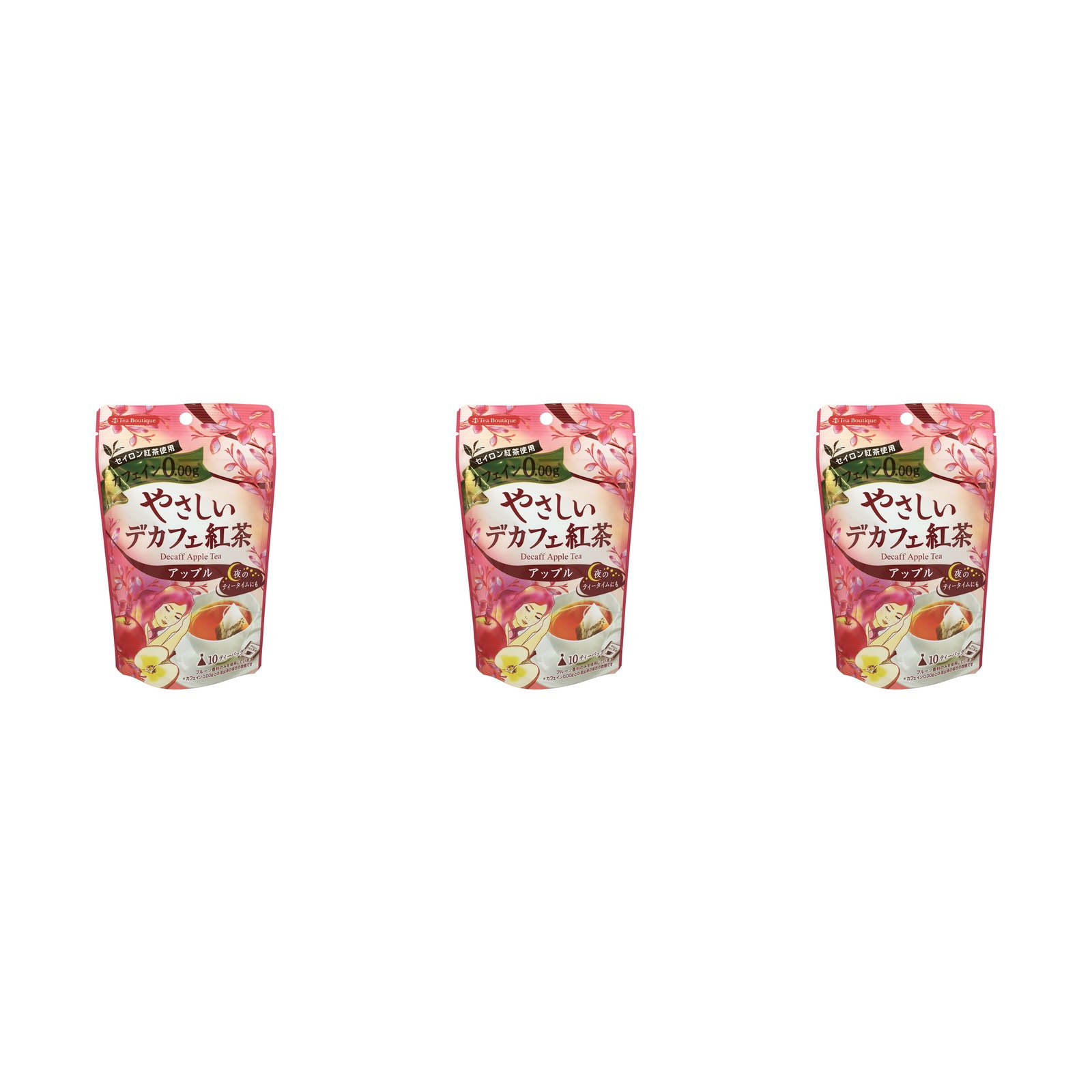 日本緑茶センター ティーブティック やさしいデカフェ紅茶 アップルティー10包入り×3個 デカフェ フレーバーティー りんご ティーバッグ 紅茶