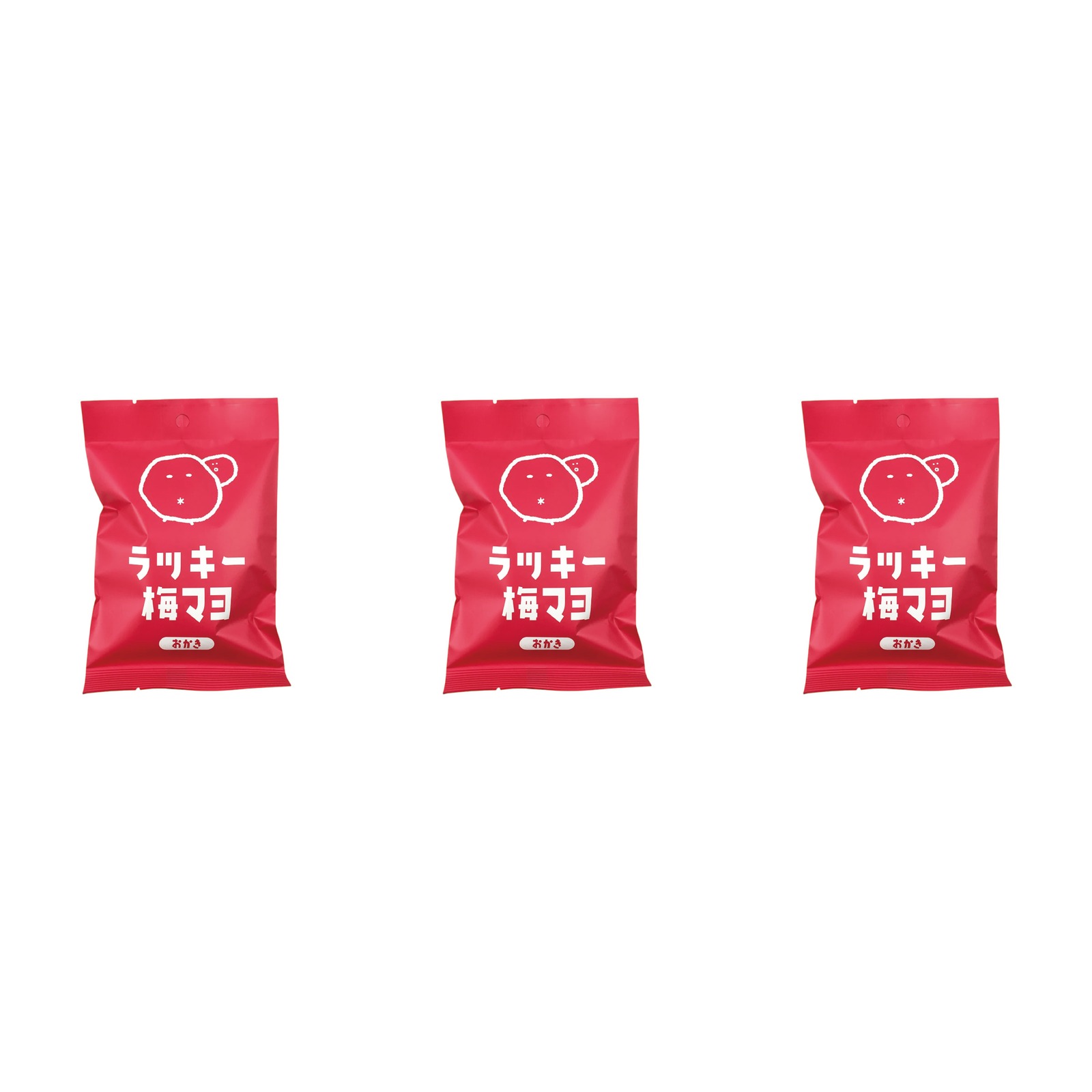 三?真? ラッキー梅マヨおかき 34g×3個 お菓子 煎餅 スナック おつまみ 梅味 マヨネーズ 小袋