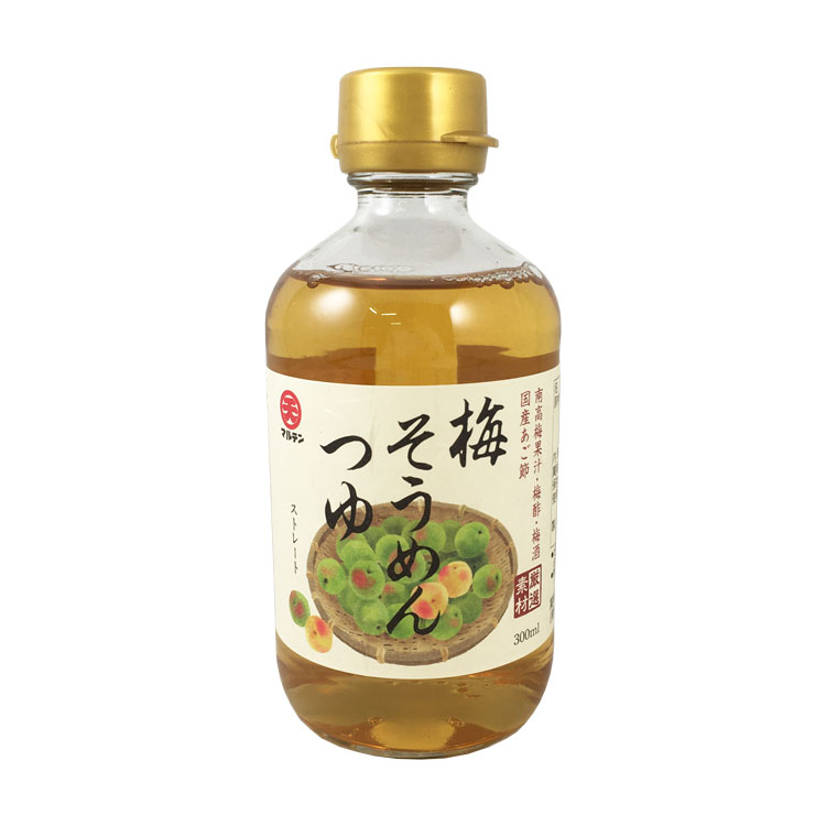 日本丸天醤油 マルテン 梅そうめんつゆ ストレート 300ml×1個 めんつゆ ストレートタイプ 梅味 出汁 麺類 料理 調味料
