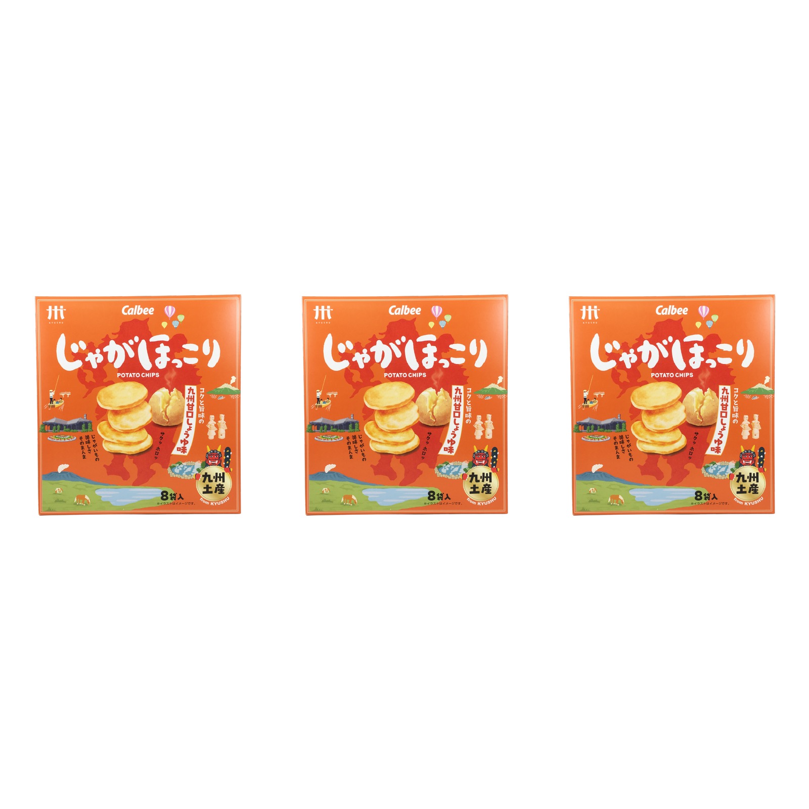 カルビー じゃがほっこり 九州甘口しょうゆ味 144g×3個 スナック菓子 じゃがいも 九州土産 醤油味 おやつ 個包装 贈り物