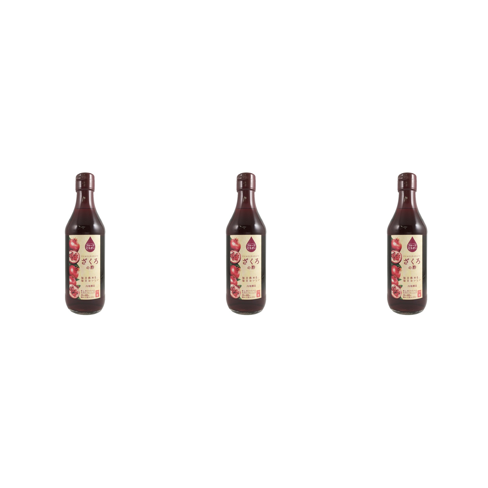 内堀醸造 フルーツビネガー ざくろの酢 360ml×3個 果実酢 飲む酢 ざくろ 健康 飲料 調味料 美容
