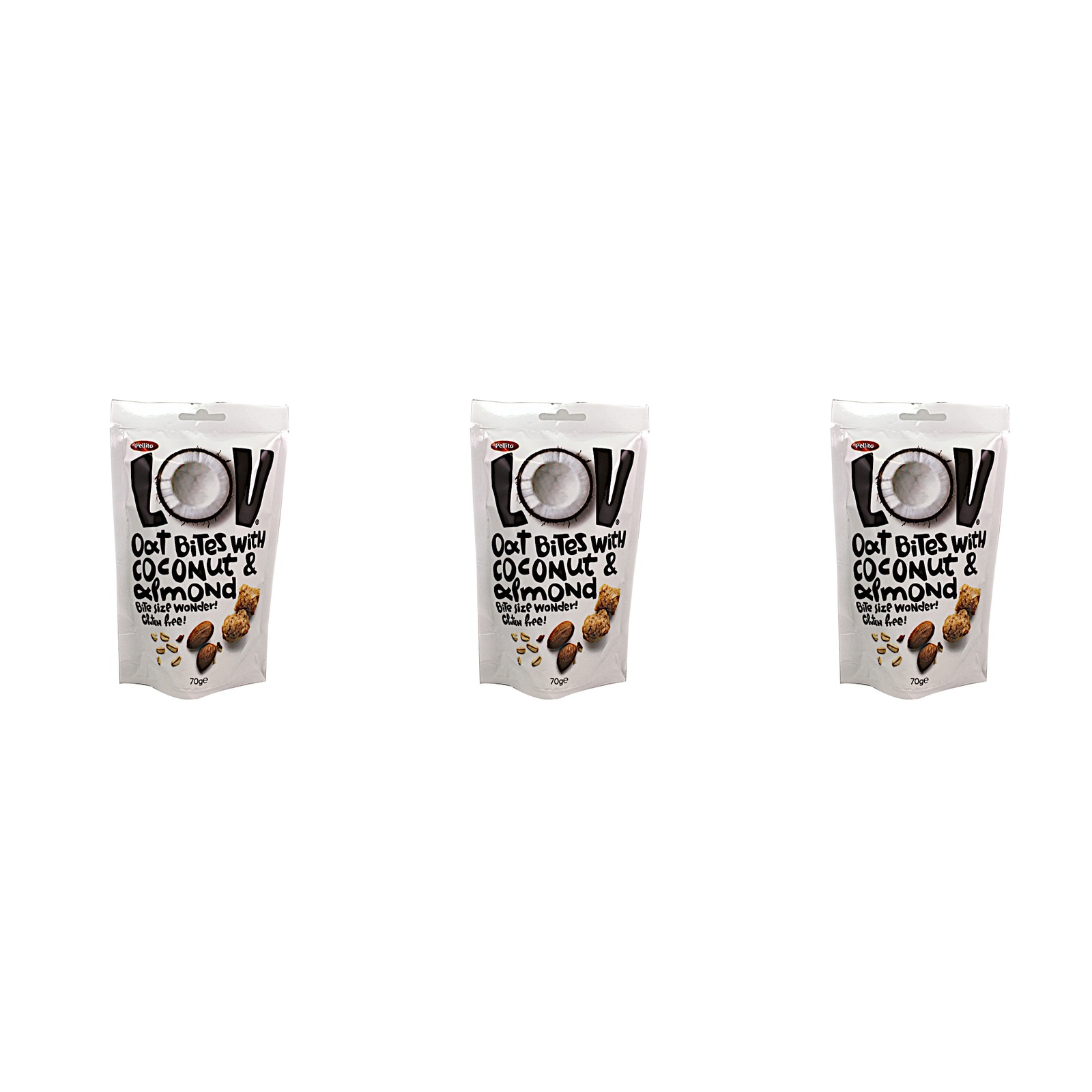 ペリート・ラブ オートバイツ ココナッツ＆アーモンド 70g×3個 オートミール スナック 菓子 ココナッツ アーモンド 健康