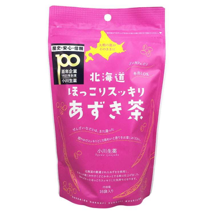 小川生薬 北海道ほっこりスッキリあずき茶 16袋入り×1個 あずき茶 ティーバッグ 健康茶 ノンカフェイン 美容 飲料 お茶