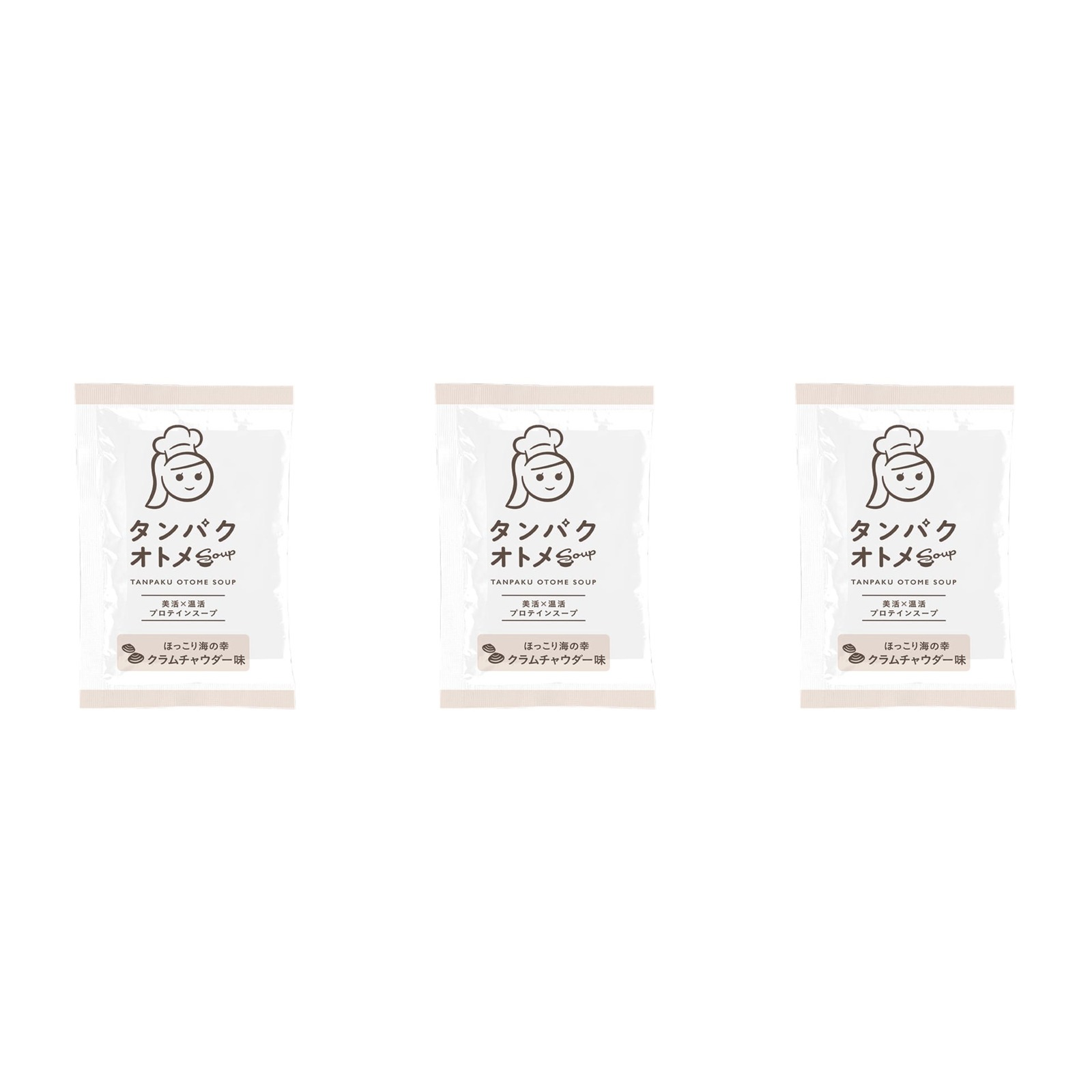 九南サービス タンパクオトメスープ クラムチャウダー味 15g×3個 プロテイン スープ 美容 健康 ダイエット 朝食 置き換え
