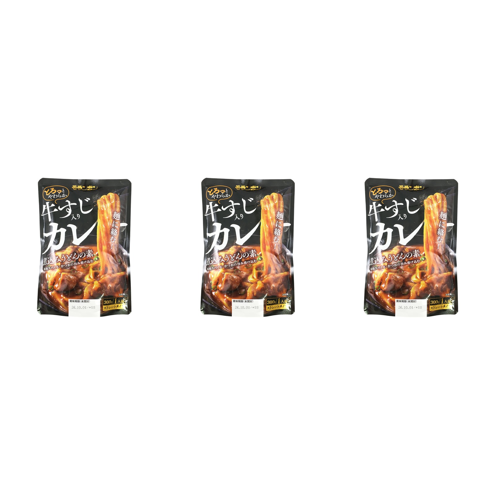 モランボン 牛すじ入り カレー煮込みうどんの素 300g×3個 カレーうどん 煮込み 料理の素 時短 牛すじ 昼食 レトルト