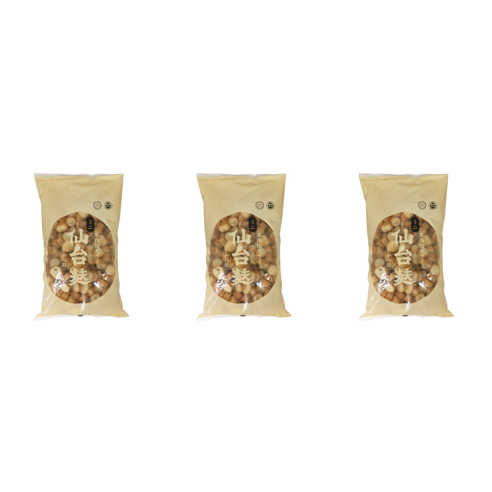 北海道漁業協同組合連合会 ミニ仙台麸 業務用スライス 200g×3個 油麩 乾物 煮物 汁物 郷土料理 登米市 小さめ