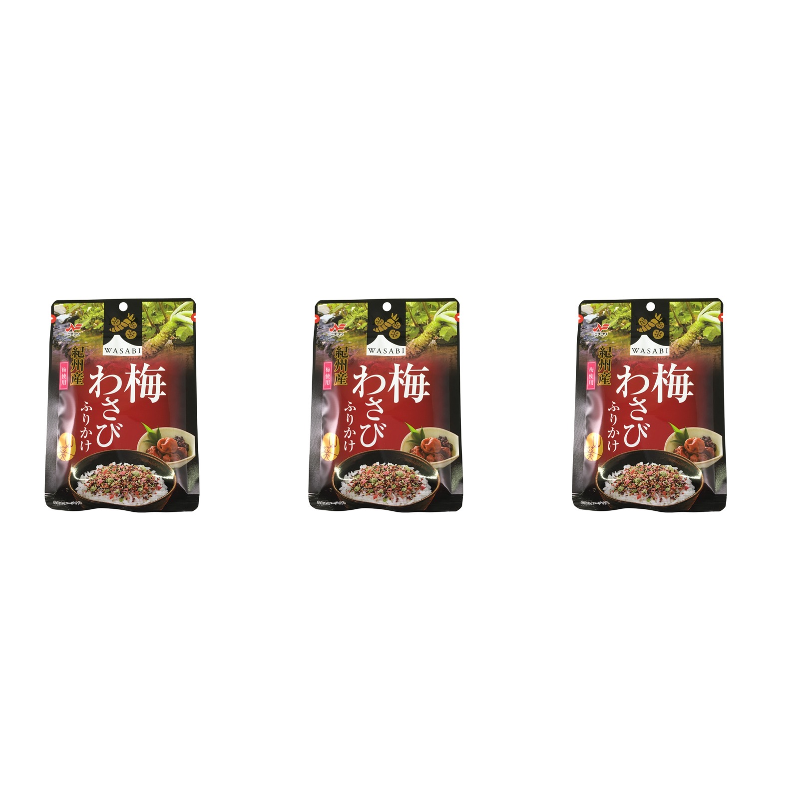 ニチフリ食品 梅わさびふりかけ 35g×3個 ふりかけ 梅 わさび 白米 お弁当 辛味 調味料