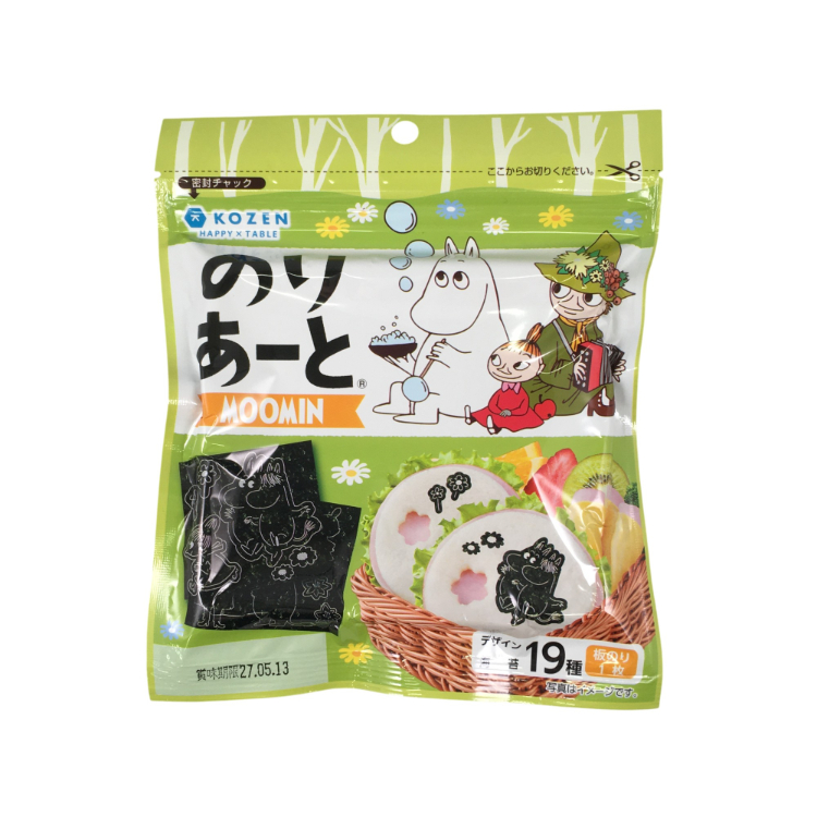 小善本店 のりあーと ムーミン デザイン海苔 19枚入り×1個 キャラ弁 海苔 切り抜き 子供 遠足 幼稚園