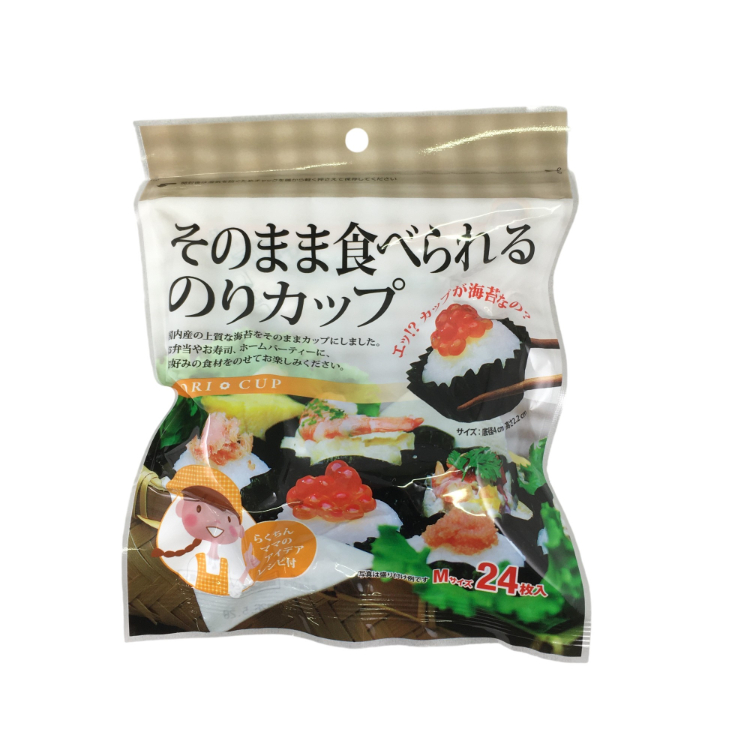 アネスト そのまま食べられるのりカップ Ｍサイズ 24枚入×1個 海苔カップ お弁当 盛り付け おかず入れ キャラ弁 遠足