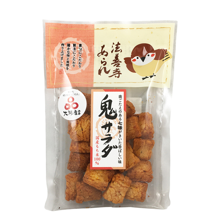 法善寺あられ ふくめちゃんシリーズ 鬼サラダ 70g×1個 あられ おかき 煎餅 おつまみ 詰め合わせ 駄菓子 伝統