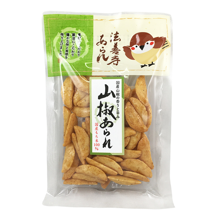 法善寺あられ ふくめちゃんシリーズ 山椒あられ 50g×1個 あられ おかき 煎餅 おつまみ 詰め合わせ 駄菓子 伝統
