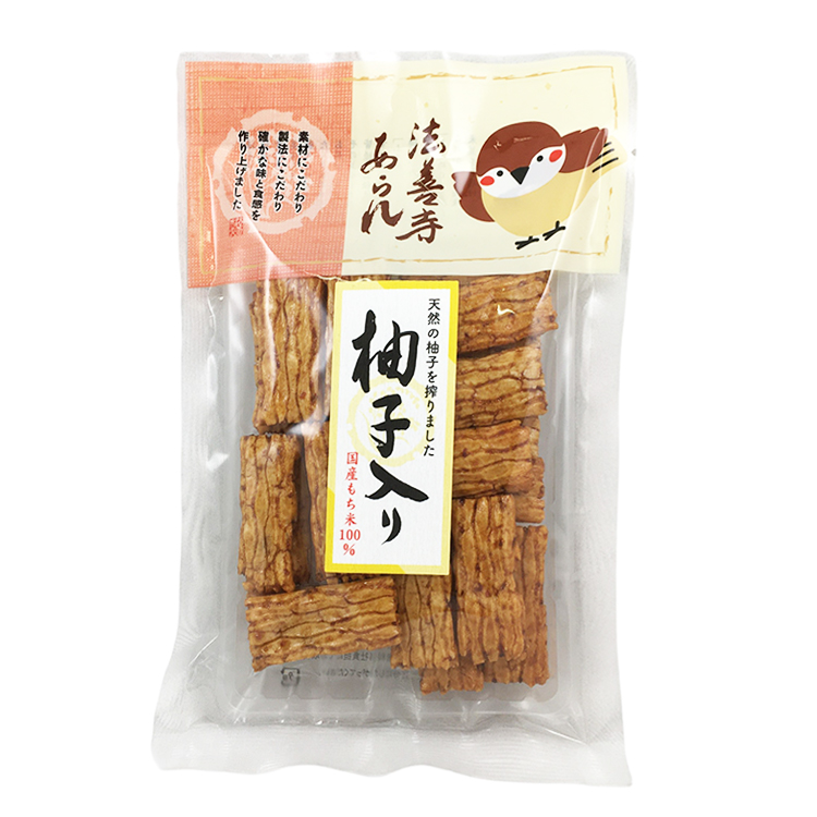 法善寺あられ ふくめちゃんシリーズ 柚子入り 50g×1個 あられ おかき 煎餅 おつまみ 詰め合わせ 駄菓子 伝統