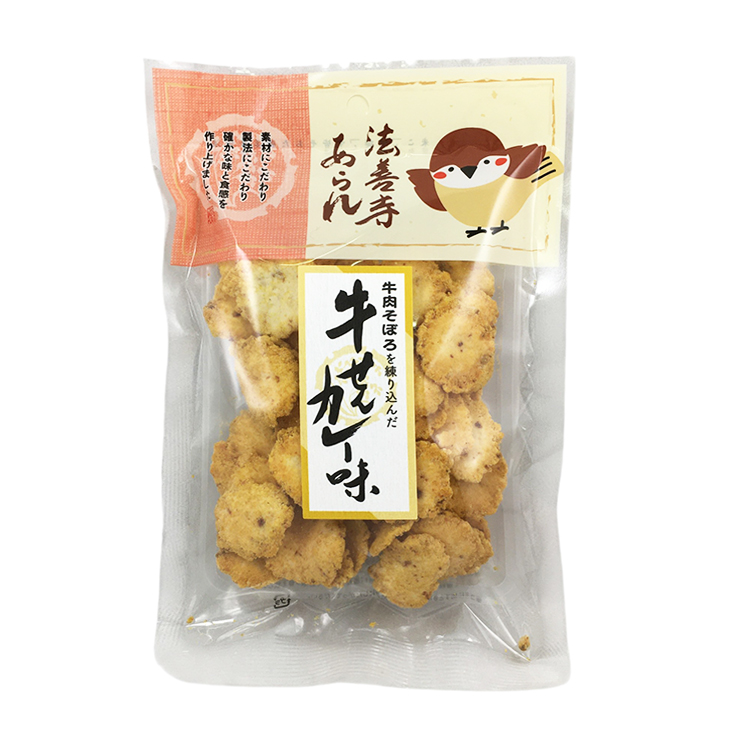 法善寺あられ ふくめちゃんシリーズ 牛せん カレー味 40g×1個 あられ おかき 煎餅 おつまみ 詰め合わせ 駄菓子 伝統