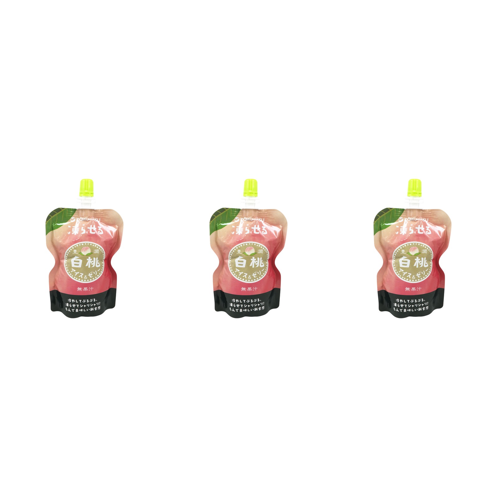 友桝飲料 果実アイス＆ゼリー 白桃 130g×3個 ピーチ 2WAY 食感 桃ゼリー 贈り物 涼味 桃果汁