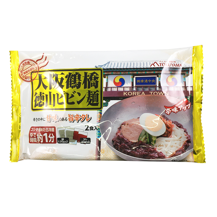 徳山物産［大阪鶴橋徳山ピビン麺 2食入 1袋] 320g×1個 韓国料理 辛口 麺類 旨辛 昼食 お取り寄せ 鶴橋