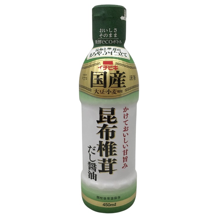 イチビキ 昆布椎茸だし醤油 450ml×1個 だし醤油 昆布 椎茸 煮物 麺類 旨味 調味料