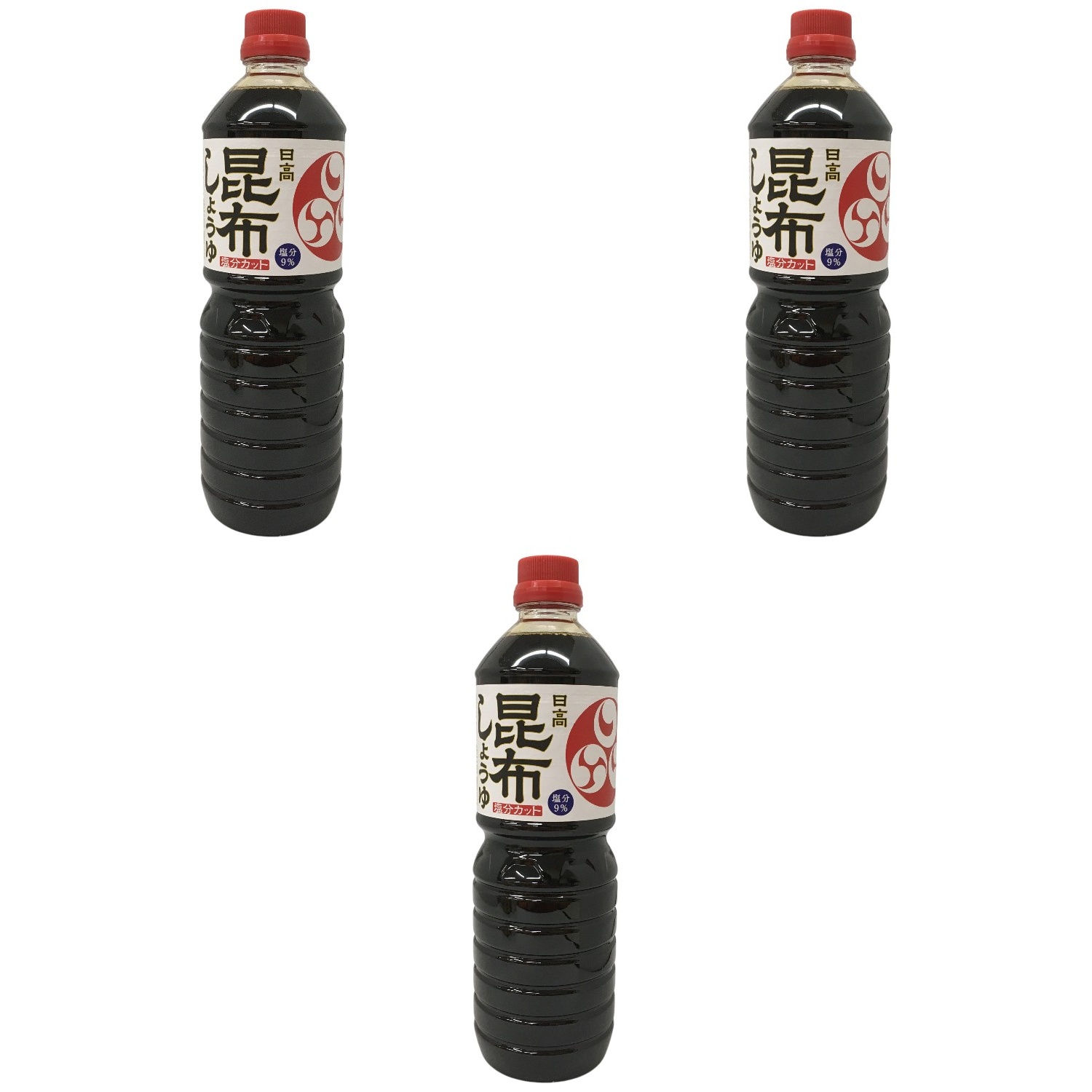 福山醸造 トモエ 日高昆布しょうゆ 旨だし釜茹製法 塩分9％ 1L×3個 だし醤油 昆布 減塩 煮物 麺類 料理 調味料