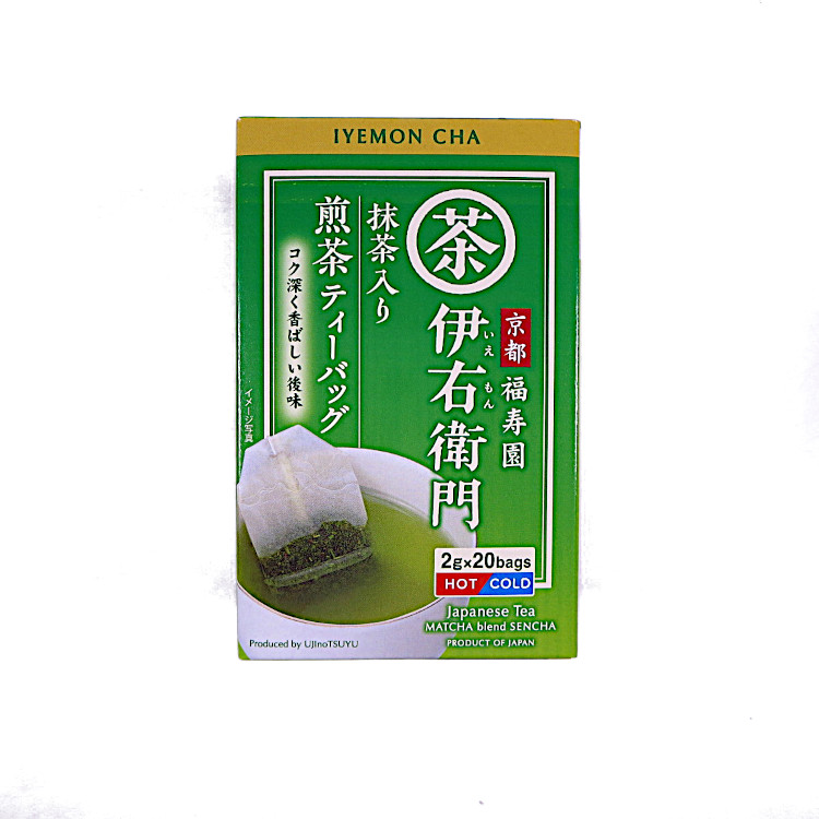 宇治の露製茶 京都福寿園 伊右衛門 抹茶入り 煎茶ティーバッグ 40g×1個 煎茶 日本茶 抹茶 ティーバッグ 飲料 緑茶 贈り物