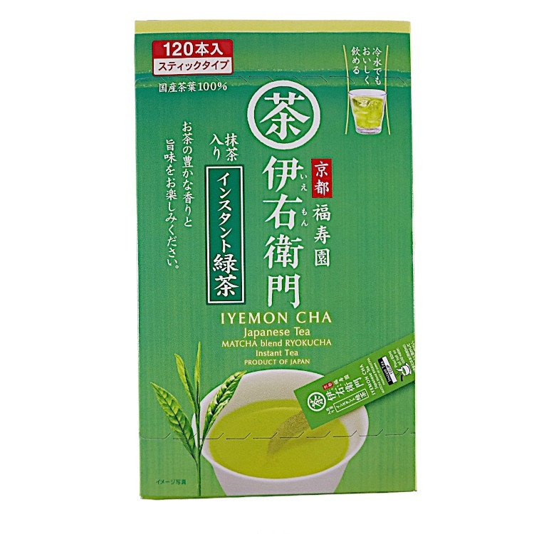 京都福寿園 伊右衛門 インスタント抹茶入り緑茶スティック 96g 宇?治?の?露?製?茶?×1個 粉末茶 スティックタイプ 煎茶 持ち運び 溶けやすい 飲料