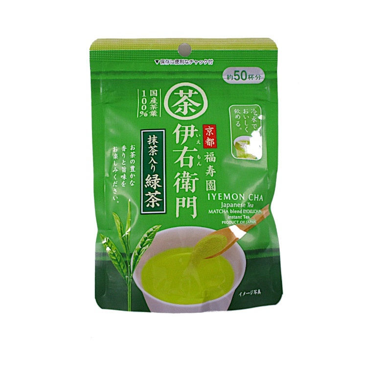 京都福寿園 伊右衛門 抹茶入りインスタント緑茶 40g 宇?治?の?露?製?茶?×1個 粉末茶 煎茶 溶けやすい 飲料 ティータイム 詰め替え 料理