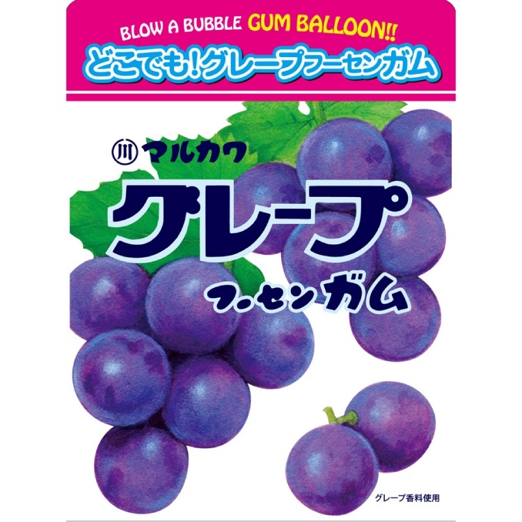 マルカワ チャック袋グレープフーセンガム 47g×1個 駄菓子 ガム おやつ 子供会 遠足 菓子 徳用