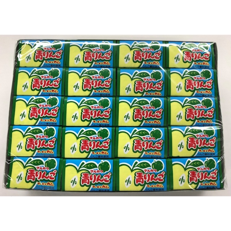 マルカワ 青りんごフーセンガム 60個入(55個＋あたり5個)×1個 駄菓子 ガム おやつ 子供会 遠足 まとめ買い 菓子