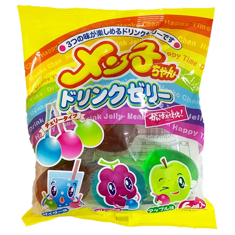 アキヤマ メン子ちゃん ドリンクゼリー 90g×6個×1個 デザート 菓子 おやつ 飲料 子供会 遠足 贈り物