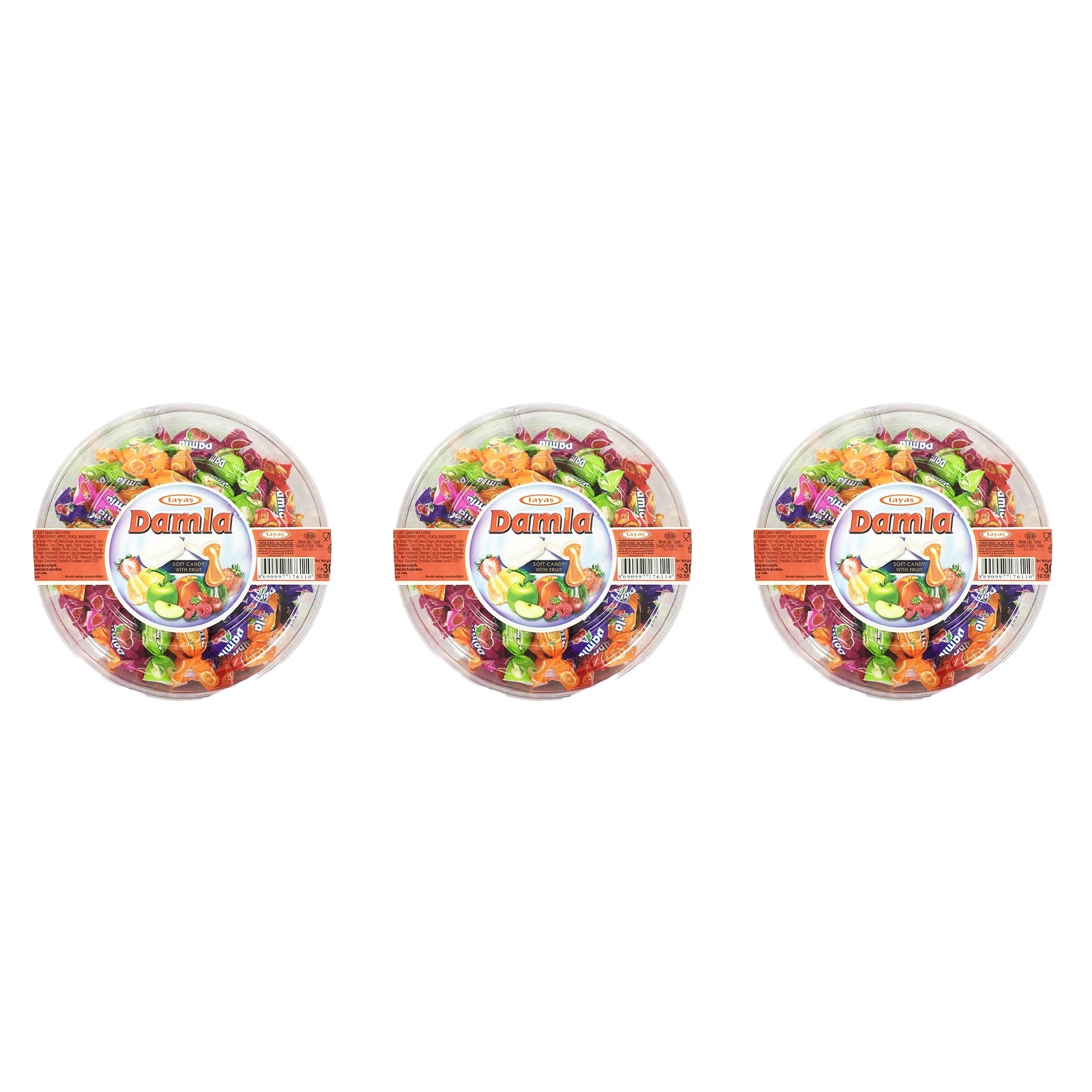 タヤス ダムラ キャンディフルーツ 300g×3個 お菓子 キャンディ ソフトキャンディ フルーツ トルコ 大容量
