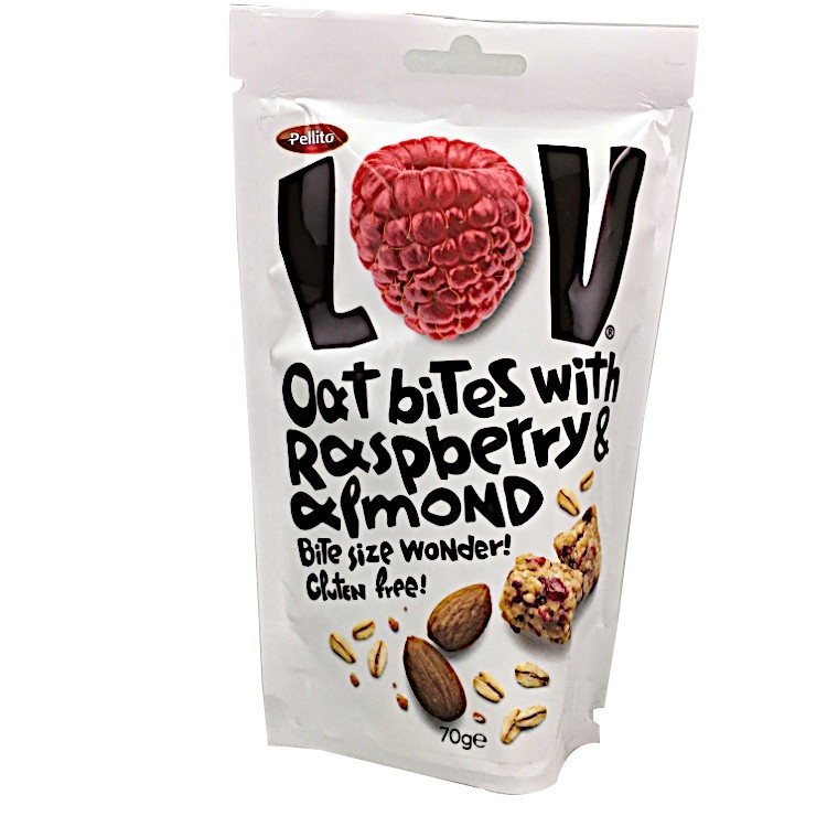 ペリート・ラブ オートバイツ ラズベリー＆アーモンド 70g×1個 お菓子 オートミール ラズベリー アーモンド 健康 軽食 ギリシャ