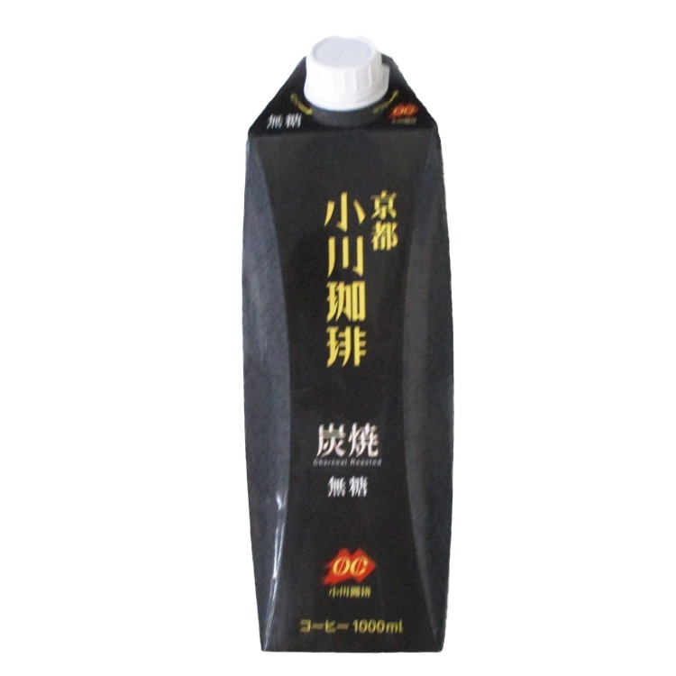 小川珈琲 炭焼コーヒー無糖 1000ml×1個 アイスコーヒー 炭焼 飲料 ブラック ネルドリップ 紙パック