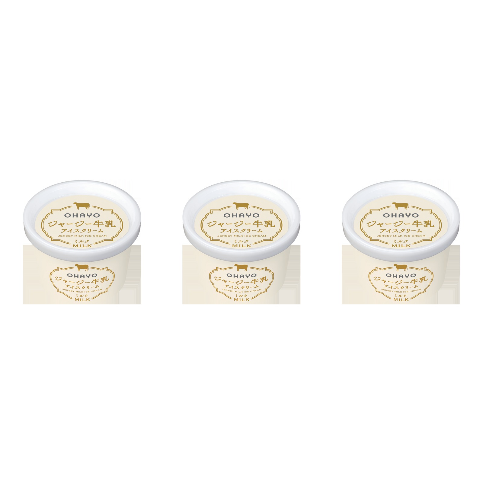 オハヨー乳業 ジャージー牛乳アイスクリーム ミルク 120ml×3個 冷凍 アイスクリーム ミルク 濃厚 高級 贈り物 カップ