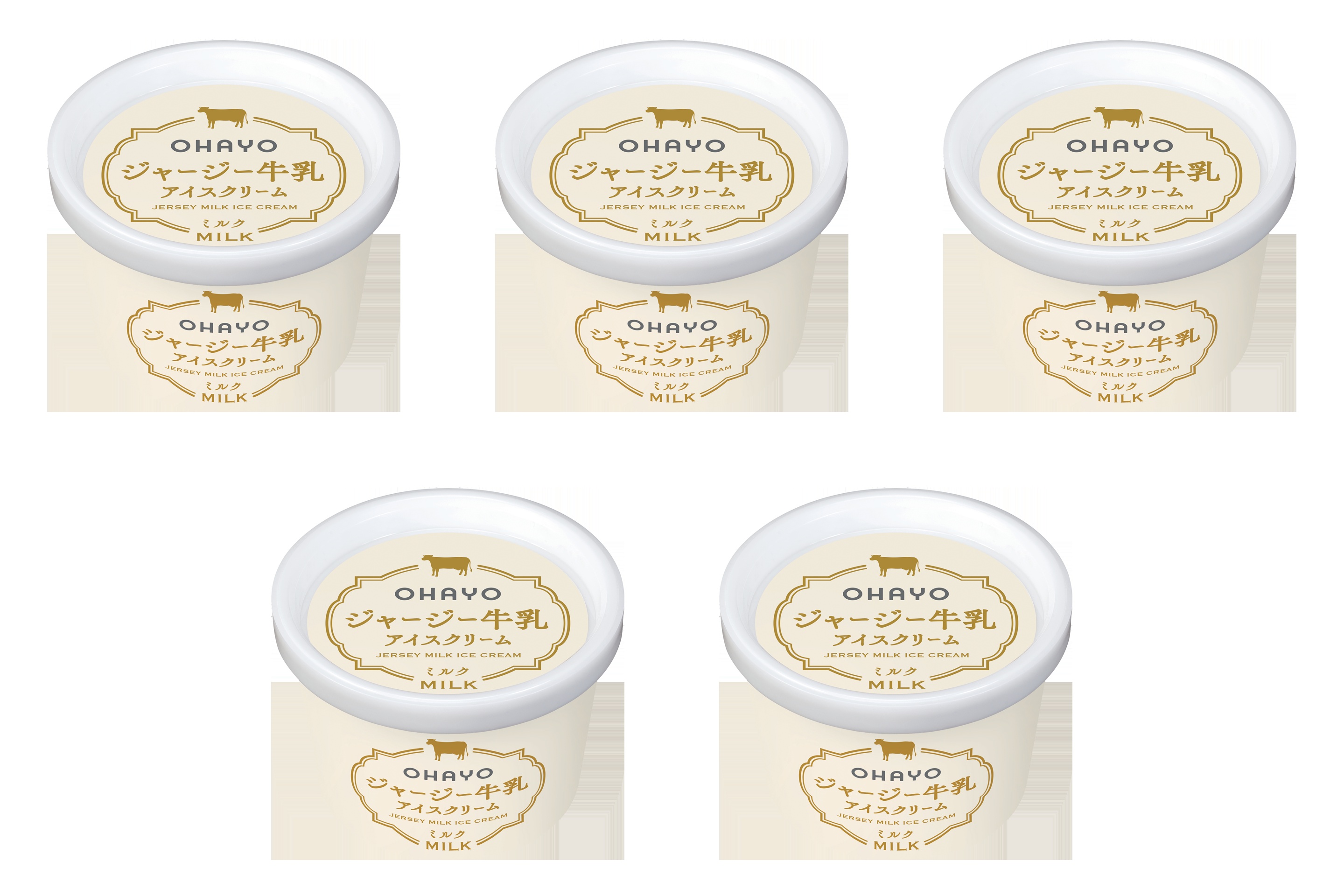 オハヨー乳業 ジャージー牛乳アイスクリーム ミルク 120ml×5個 冷凍 アイスクリーム ミルク 濃厚 高級 贈り物 カップ