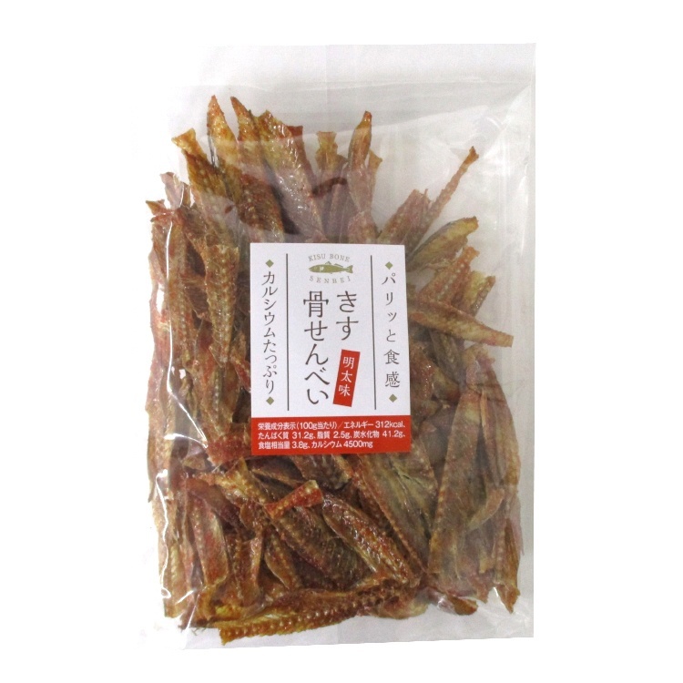 ふじや 明太味きす骨せんべい 155g×1個 珍味 おつまみ 骨せんべい 魚介 カルシウム 明太子味 乾物