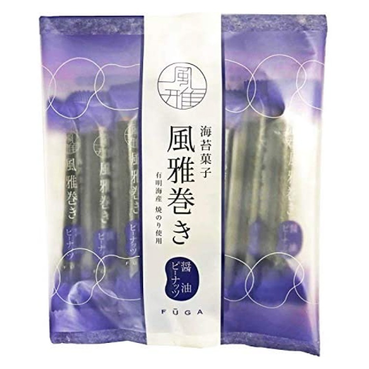 風雅 風雅巻き 醤油ピーナッツ 7本入り×1個 海苔 豆菓子 おつまみ お菓子 ピーナッツ 熊本 ギフト